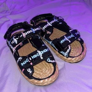 Chanel Blue & Pink Twead Sandels Spring 2022 Collection
